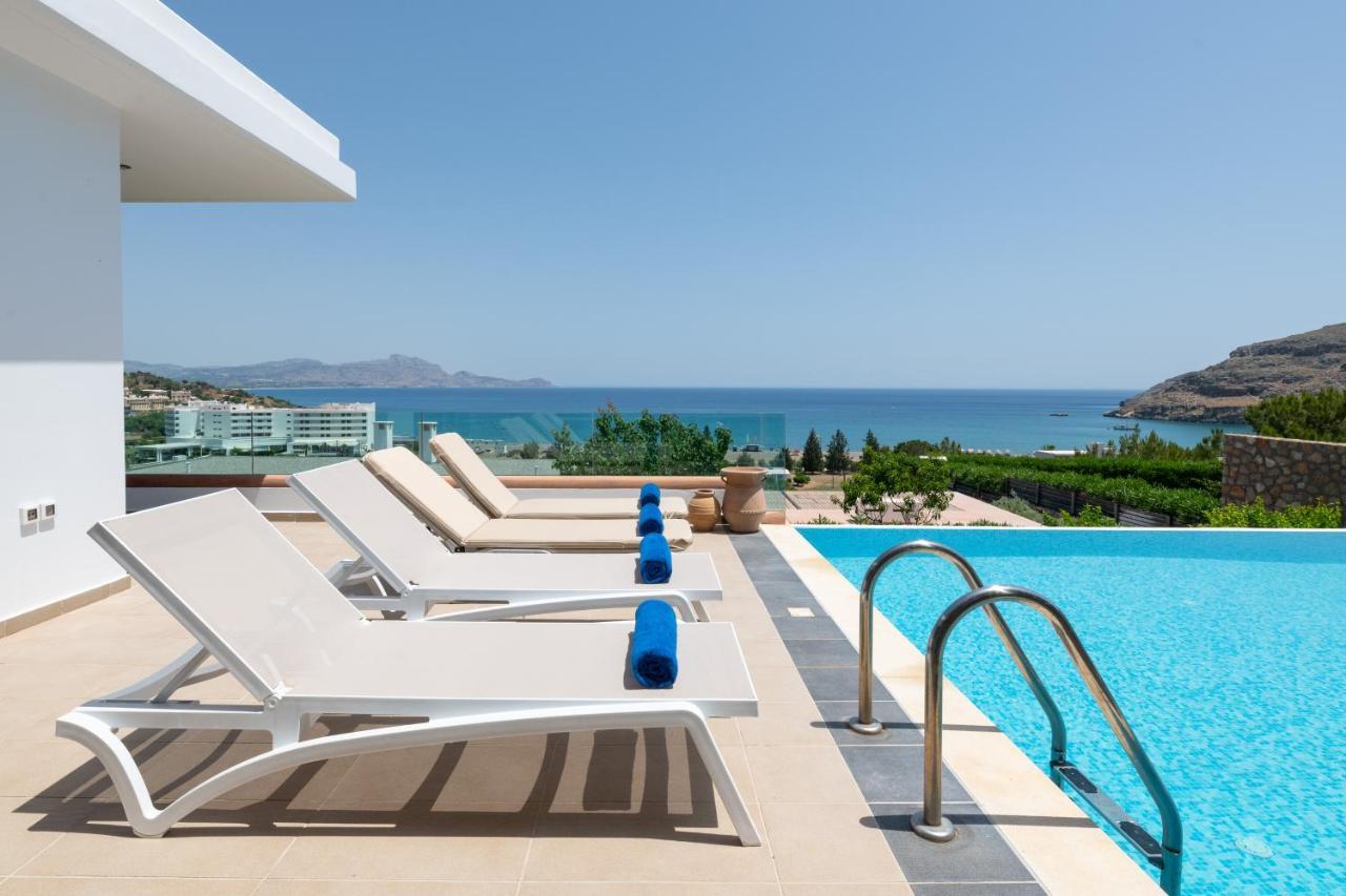 Villa Milena With Private Pool, Vlicha Beach Lindos Kültér fotó