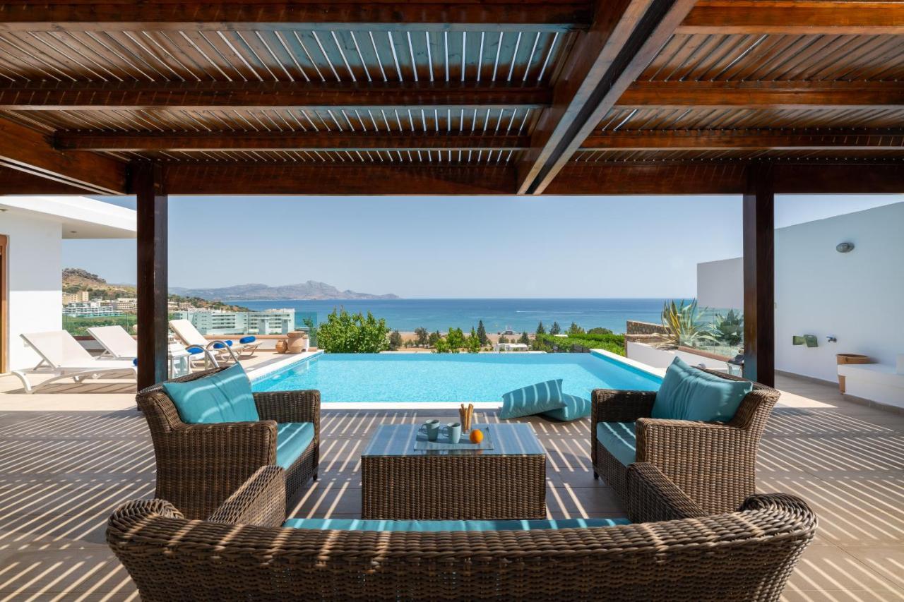 Villa Milena With Private Pool, Vlicha Beach Lindos Kültér fotó